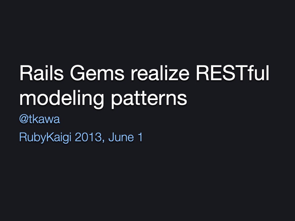 Rails Gems realize RESTful modeling patterns